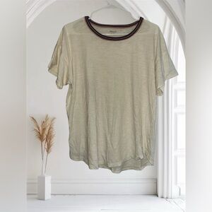 Madewell Cream Tee with Black Trim